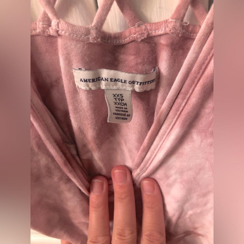Pink tie dye mini strap dress